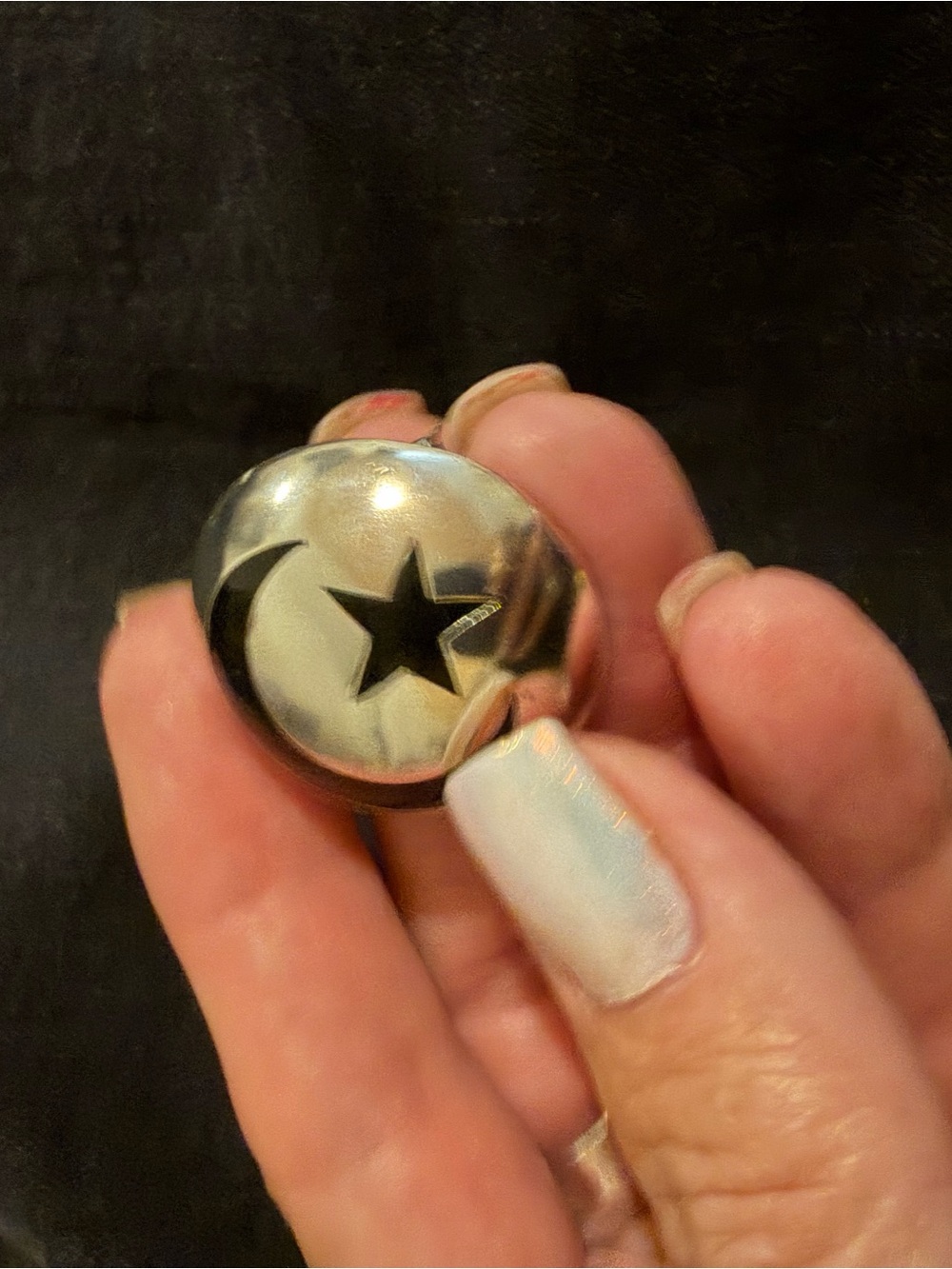 Silver Moon & Star Heart Button pendant/pin